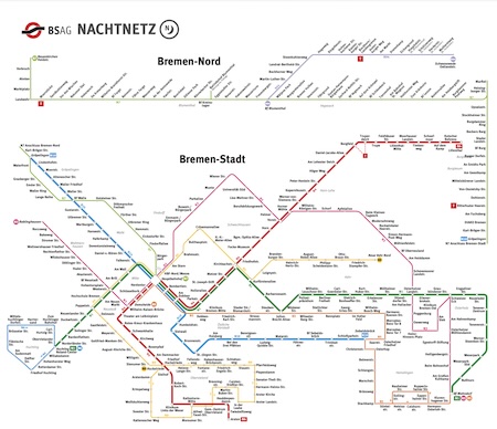 Der aktuelle Nachtnetzplan