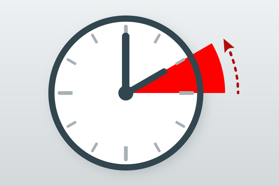 Eine Uhr, die um eine Stunde zurückgestellt wird