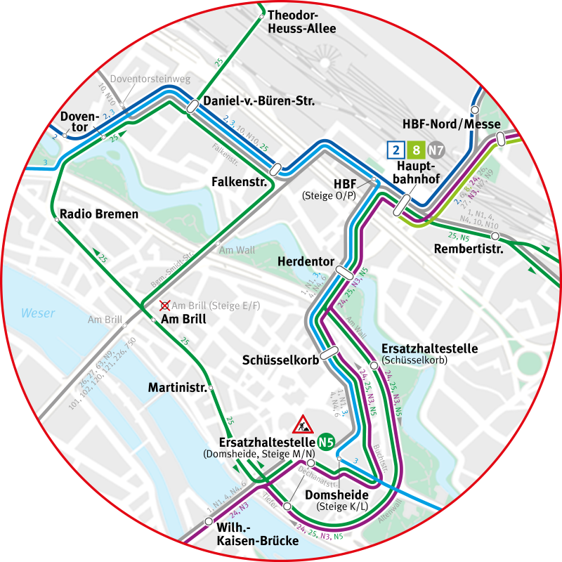 Umleitungen vom 14. bis 27. Juli