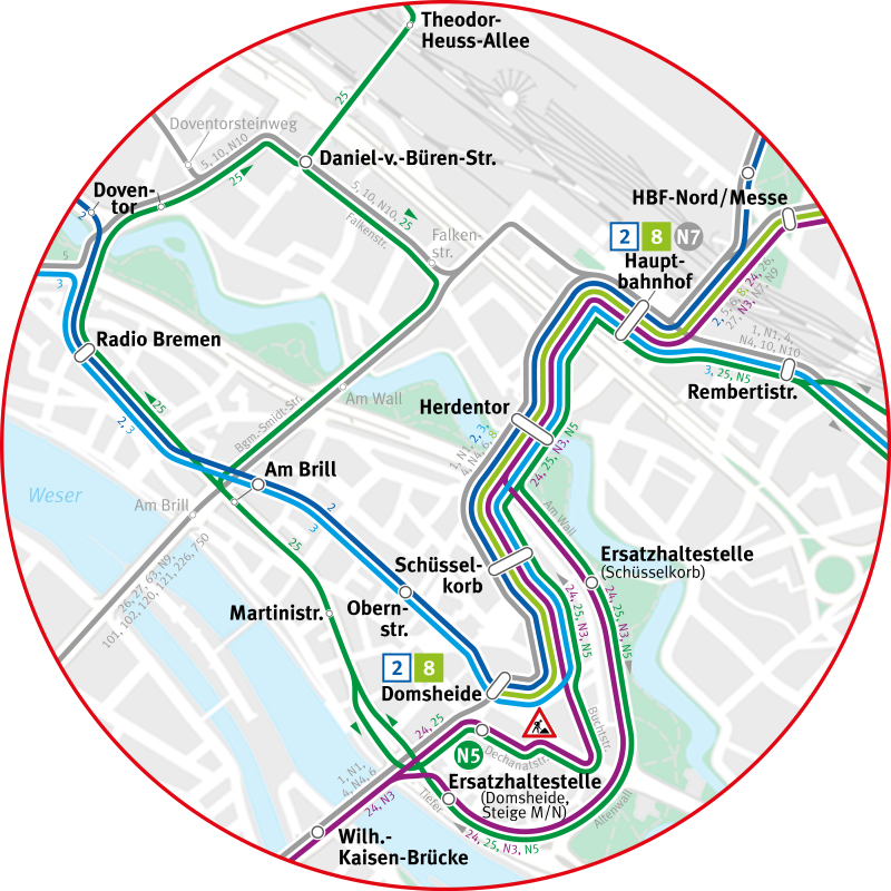 Umleitungen vom 28. Juli bis 10. August