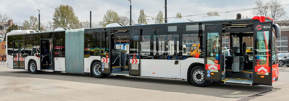 BSAG Fahrzeuge Bus Niederflur Gelenkbus Citaro G Hybrid 4-Türer