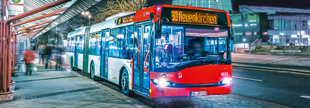 BSAG Fahrzeuge Bus Niederflur-Gelenkbus Solaris Urbino 18